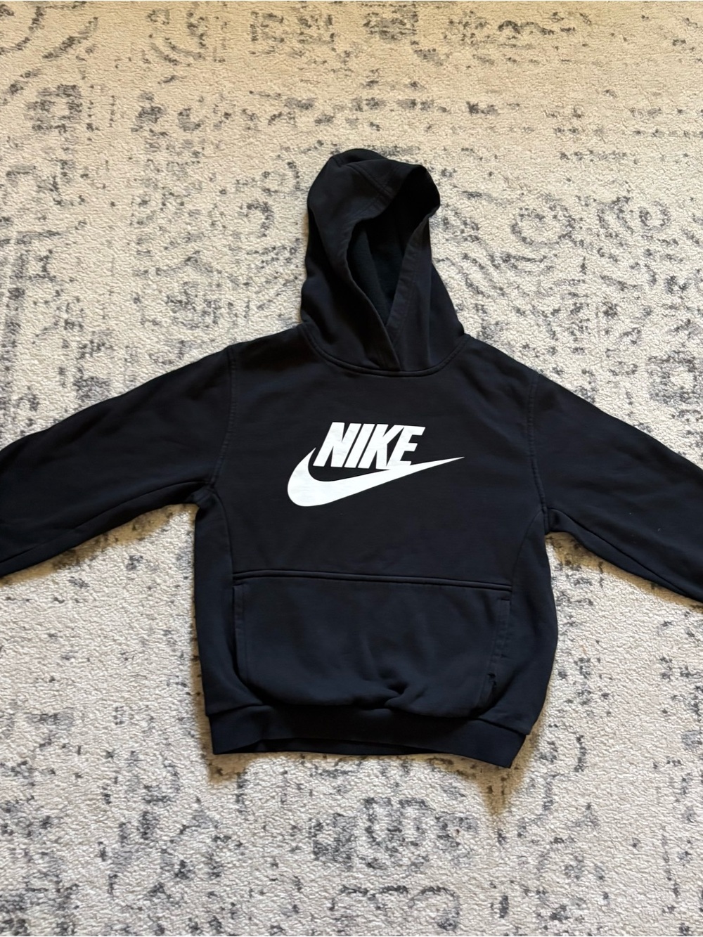Nike Black Hoodie with White Swoosh